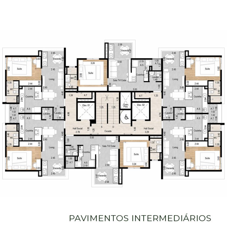 [WertCon] Planta Wert Design - Pavimento Intermediário